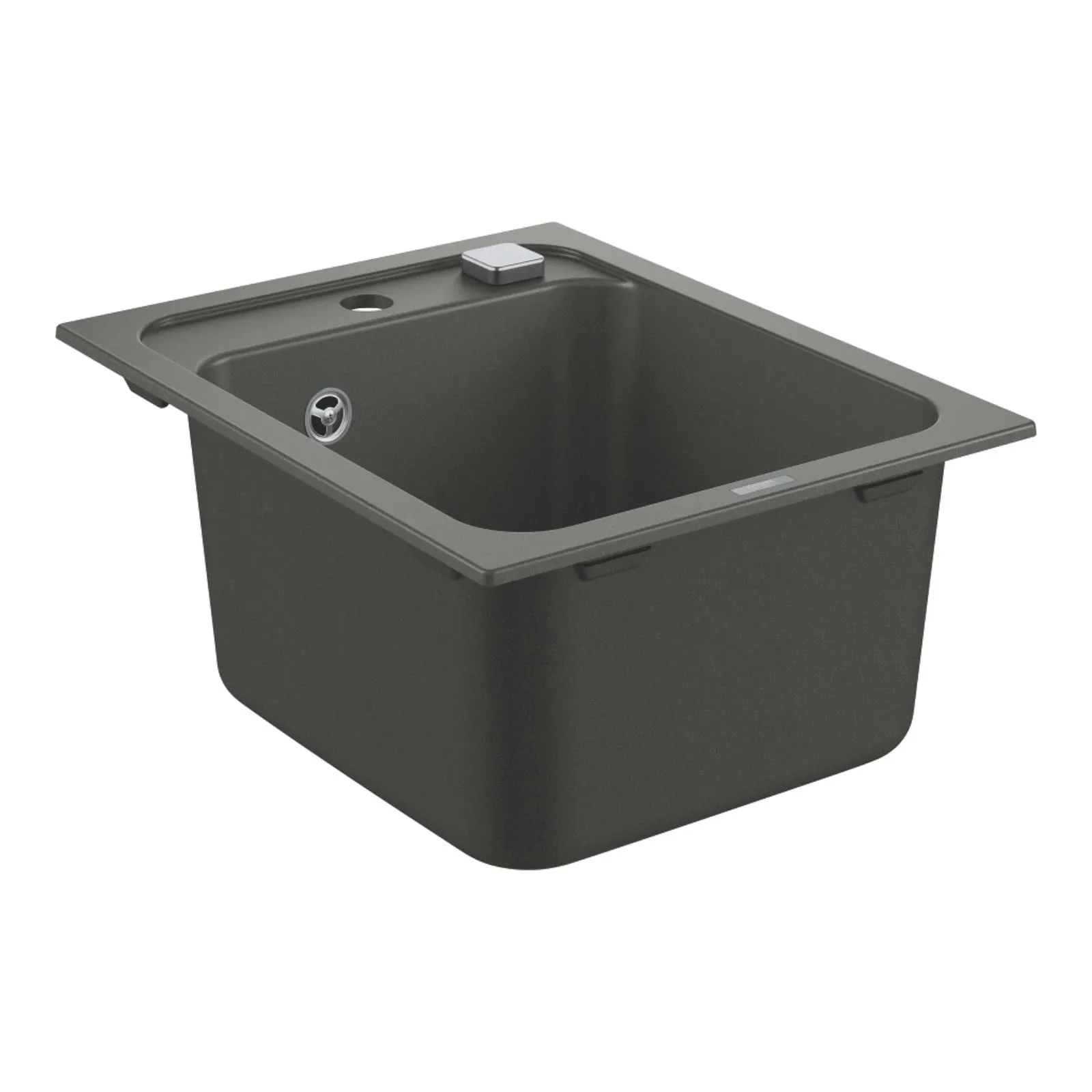 Chiuveta bucatarie - Chiuveta bucatarie Grohe 31650AP0, 400x500 mm, montare pe blat, evacuare automata,  Negru granit