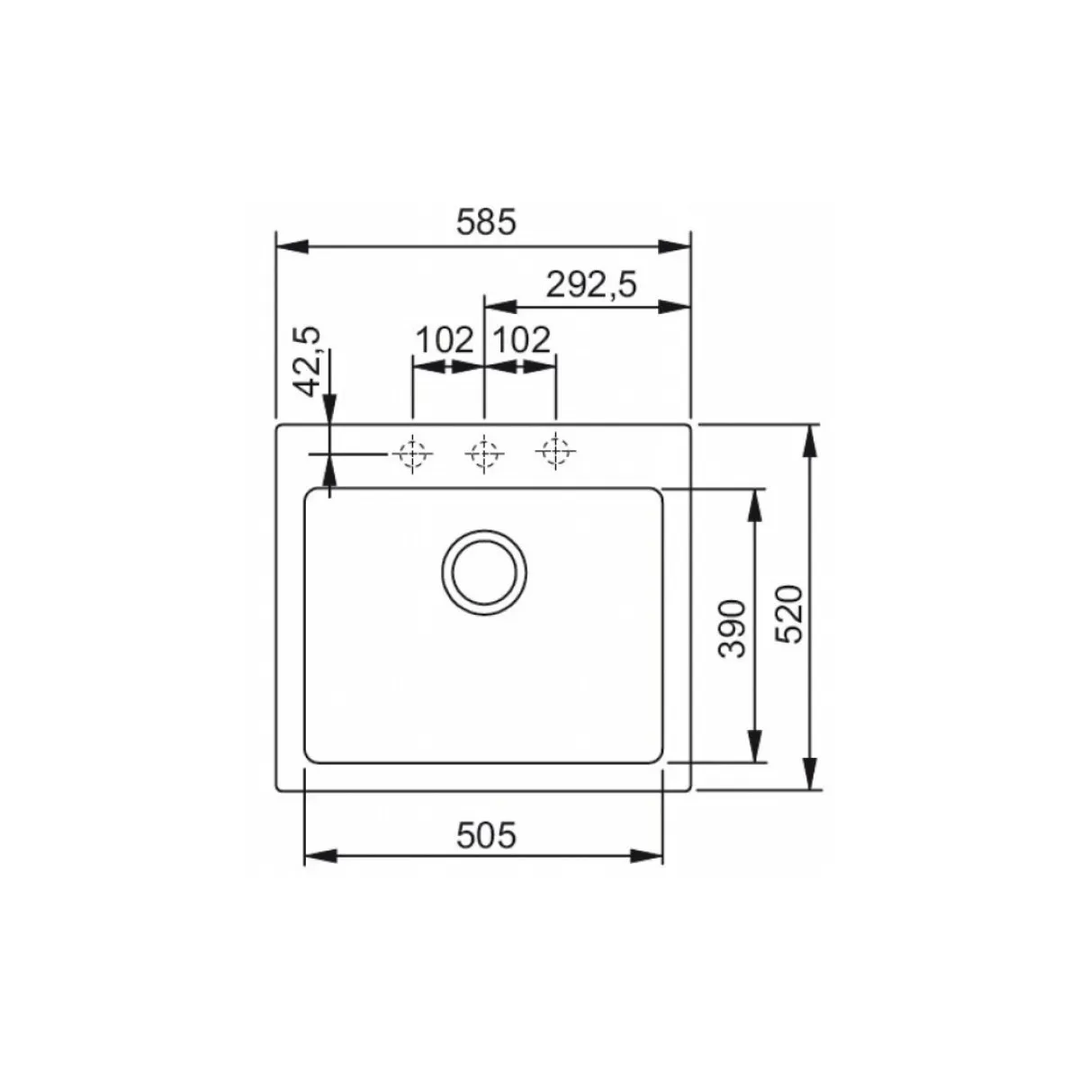 Chiuveta bucatarie - Chiuveta Franke 114.0477.396, 585x520mm, Pop up, 1 cuva, Fragranit, Negru
