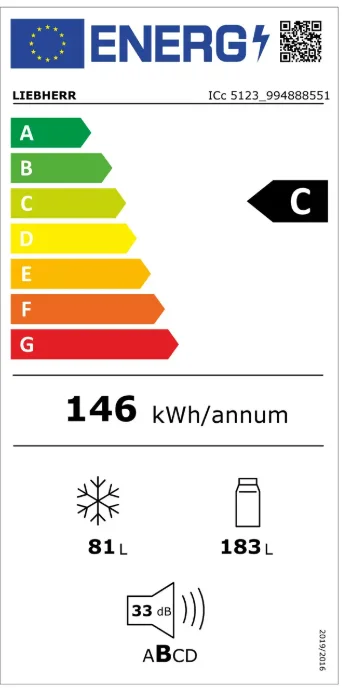 Combina frigorifica incorporabila Liebherr ICc 5123 Plus, EasyFresh si SmartFrost, 56 cm, 264 l, DuoCooling, SmartFrost, VarioSpace, SuperCool, Clasa C [2]