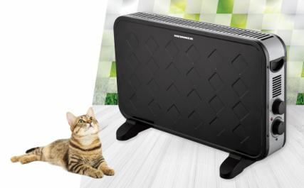 Aeroterme & calorifere & convectoare - Convector de podea Heinner HCVH-Y2000TBK, 2 setari pentru incalzire: 1250/2000W, termostat ajustabil, ventilator Turbo, protectie supraincalzire, indicatoare luminoase, Negru