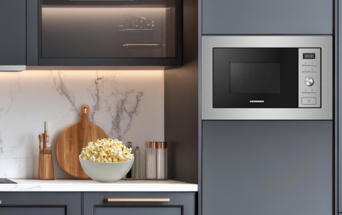 CUPTOR CU MICROUNDE INCORPORABIL HEINNER HMW-MDBI28GDIX, Putere 900W, Capacitate 28L, Grill, 5 trepte de putere, Inox