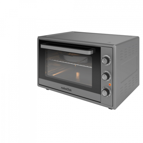 Cuptor electric NobeLTek, 60L, 2000W, grill, timer, termostat, sticla dubla, ventilator, iluminare, Inox