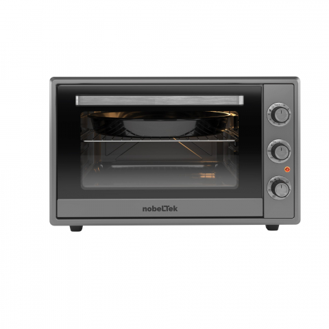Cuptor electric NobeLTek, 60L, 2000W, grill, timer, termostat, sticla dubla, ventilator, iluminare, Inox