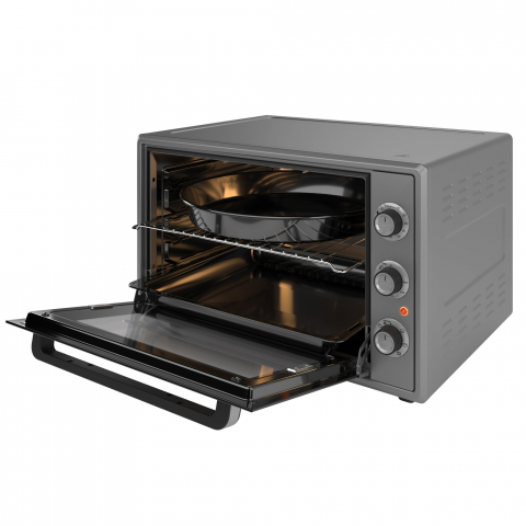 Cuptor electric NobeLTek, 60L, 2000W, grill, timer, termostat, sticla dubla, ventilator, iluminare, Inox [2]