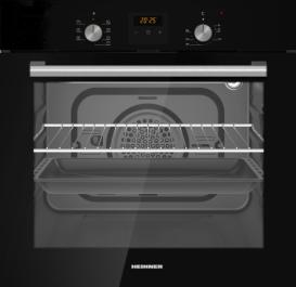 Cuptoare incorporabile - CUPTOR INCORPORABIL HEINNER HBO-S568LDTGC-BK, MULTIFUNCȚIONAL, 56 L, 8 FUNCȚII, CLASA A, TIMER DIGITAL, DISPLAY TOUCH + BUTOANE, GRILL, FUNCȚIE TURBO, GĂTIRE ASISTATĂ DE VENTILAȚIE, ILUMINARE, GEAM DU