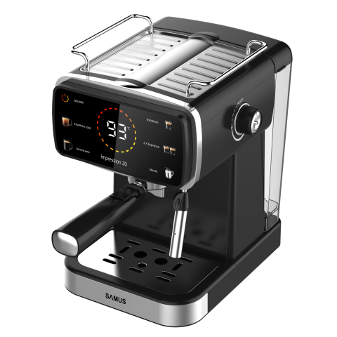 ESPRESSOR SAMUS IMPRESSION 20, 20 BARI, 5 OPTIUNI CAFEA, TOUCH CONTROL, REZERVOR APA 1.5L, 1350W, ECRAN AFISARE TEMPERATURA APA, SISTEM ELECTRONIC DE INCALZIRE, NEGRU [3]