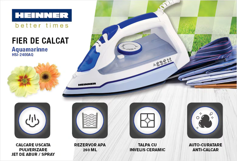 Fier si statii de calcat - FIER DE CALCAT HEINNER AQUAMARINNE HIS-2400AQ