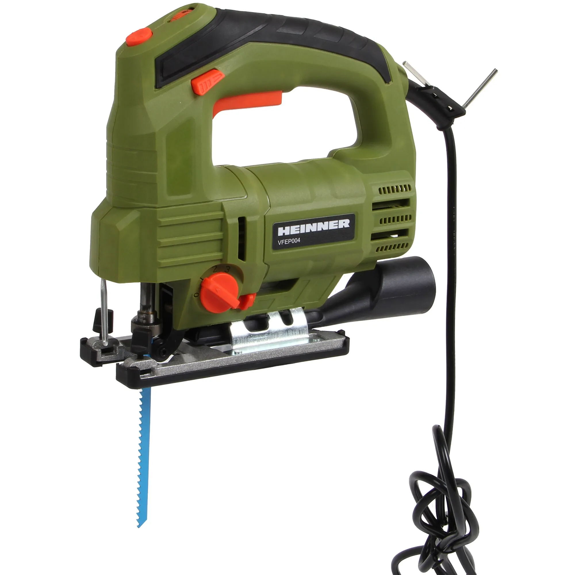 Fierastrau  - Fierastrau pendular Heinner VFEP004, 800 W, 3000 RPM, 100 mm adancime maxima de taiere, pana la 45Â° taiere conica, lama, cheie imbus, rigla ghidaj,Verde