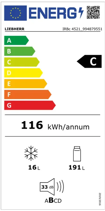 Frigider incorporabil cu o usa Liebherr IRBc 4521 Plus, 56 cm, BioFresh, clasa C, 206 l, display Touch, SuperCool, SuperSilent [2]