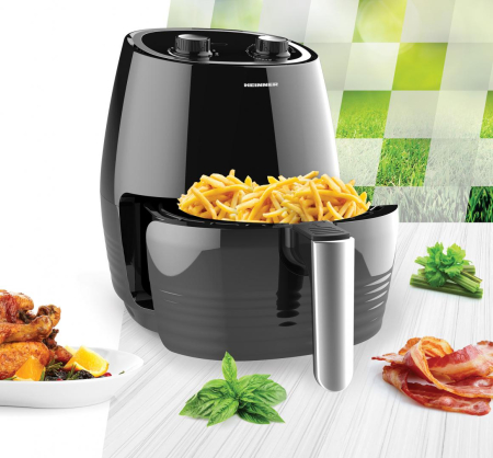 Friteuza Heinner Airfryer HAF-1250BK, cu aer cald ,gatire fara ulei, 1250 W, capacitate vas 3.6l, capacitate cos 2.5L , termostat reglabil 0-200ËšC, timer 30 min, Negru [2]