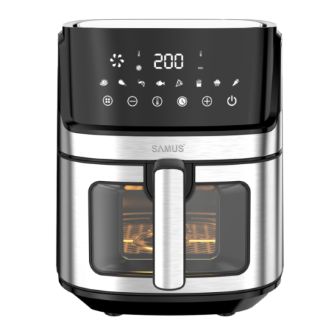 Electrocasnice & Climatizare - FRITEUZĂ CU AER CALD SAMUS AF6.5B-S1700DW, 1700 W, 6.5 L, AFIȘAJ ELECTRONIC, CONTROL DIGITAL TACTIL, TIMER 0-60 MIN, 8 PROGRAME, TEHNOLOGIA FRY-FORCE 360°, TEMPERATURĂ AJUSTABILĂ 80-200°C