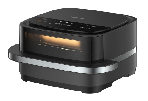Electrocasnice & Climatizare - Friteuza cu aer cald si cuptor pizza 2 in 1 Heinner pizza EastFry HPAF-B4DC22BK, 2200W, capacitate 4L si 25.4 diametru pizza, control digital, 9 programe presetate, programe presetate, 40-230 grade, t