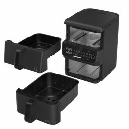 FRITEUZĂ DUBLU ETAJATĂ HEINNER HAF-C10DBS25BK, 2500W, CAPACITATE 10 L, TEHNOLOGIE DE CIRCULARE RAPIDĂ A AERULUI, CONTROL DIGITAL, BUTON ROTATIV PENTRU PROGRAME, FUNCȚII SMART, DUAL COOKING, TEMPERATUR [3]