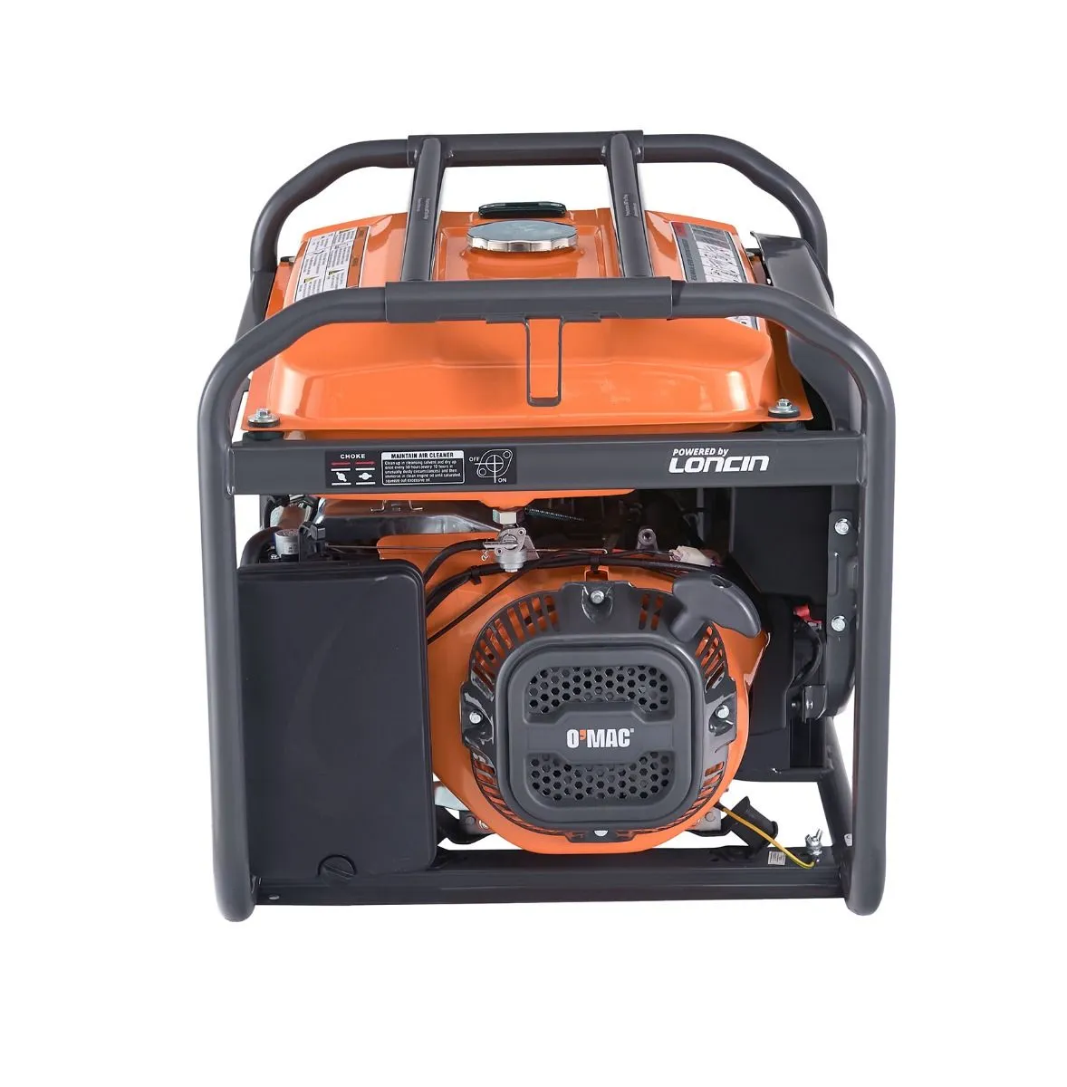 Generator curent electric O-Mac GT 15000E-A, 14 CP, 6000 W, 4 timpi, 420 CC, 220 V, 12 V, stabilizator de tensiune (AVR), pornire automata (ATS), 15 h autonomie maxima, 25 l benzina,negru-portocaliu [2]