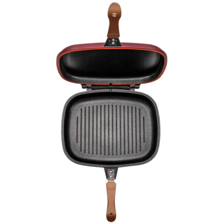 Casa, Gradina & Bricolaj - Grill dublu Neoklein DGR36-Cherry, 36 cm, titan antiaderent, Cherry