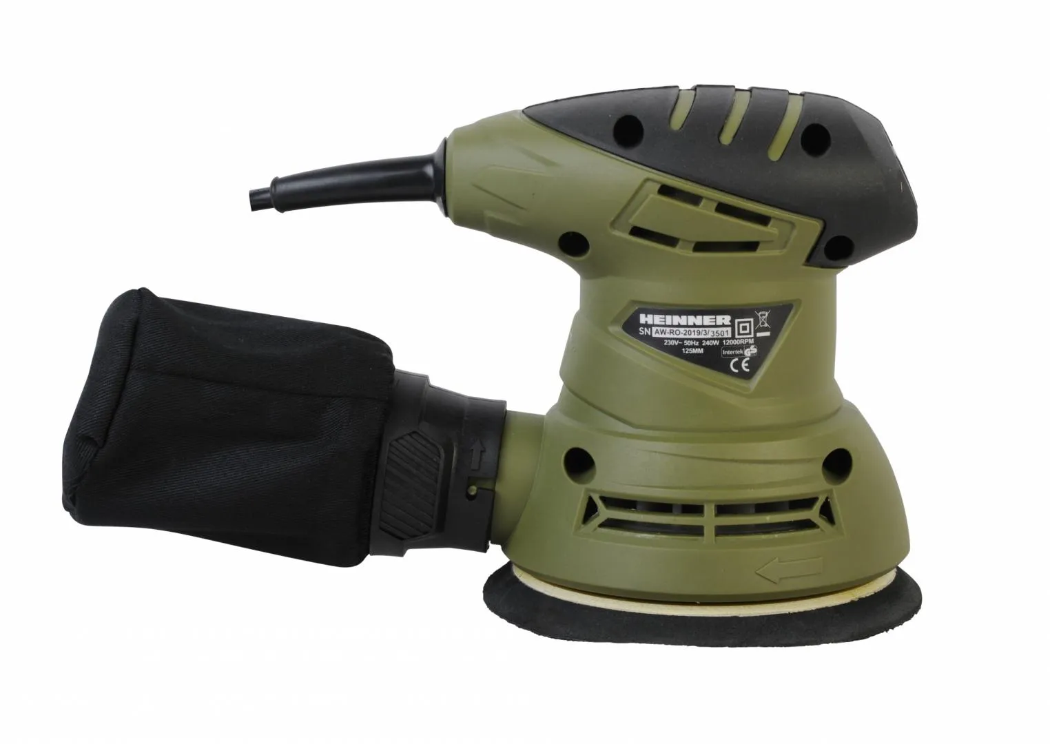 Polizoare & Slefuitoare - Slefuitor rotativ Heinner ASV002, 240 W, 125 mm diametru disc, 12.000 RPM,Verde