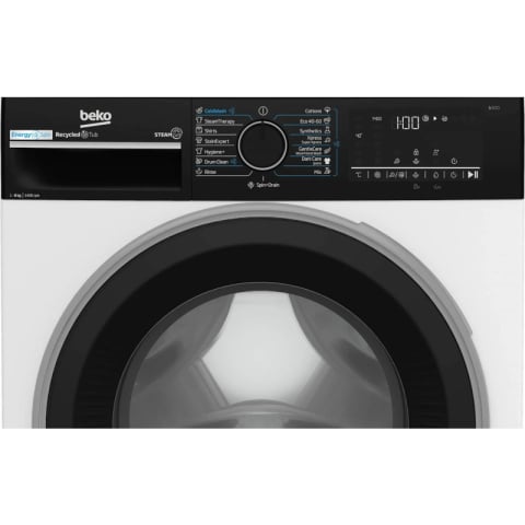 Masina de spalat rufe Beko B3WFU48415WBPBES, 8 kg, 1400 RPM, Clasa A, ProSmart Inverter, EnergySpin, SteamTherapy, Iron Fast, Alb [2]