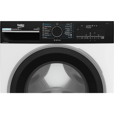 MASINA DE SPALAT RUFE BEKO B3WFU48415WBPBES, 8 KG, 1400 RPM, CLASA A, STEAMCURE, ADDXTRA, MOTOR PROSMART INVERTER, AUTOCLEAN DETERGENT DRAWER, ALB [2]