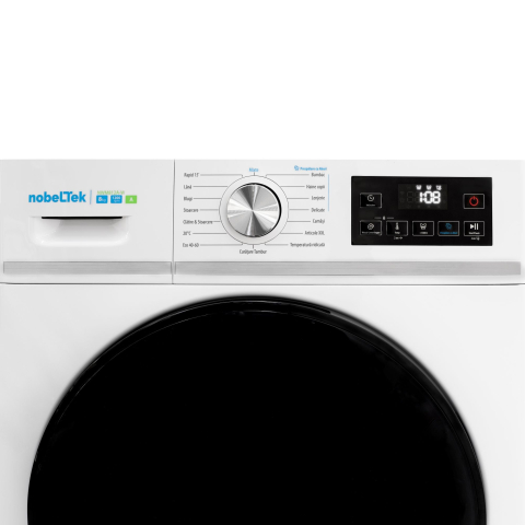 MASINA DE SPALAT RUFE NOBELTEK, 8 KG, 1200 RPM, CLASA ENERGETICA  A, MOTOR INVERTER, 16 PROGRAME, FUNCTIE ABUR, ALB [3]
