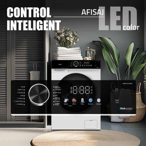 MAȘINĂ DE SPĂLAT RUFE SAMUS WSCD10129IDM, 10 KG, INVERTER DIRECT MOTOR (MAI PUȚINE VIBRAȚII, MAI SILENȚIOS, DURABILITATE MAI MARE, CONTROL MAI PRECIS), DISPLAY LED COLOR, 14 PROGRAME, 1200 ROTAȚII, CL [2]