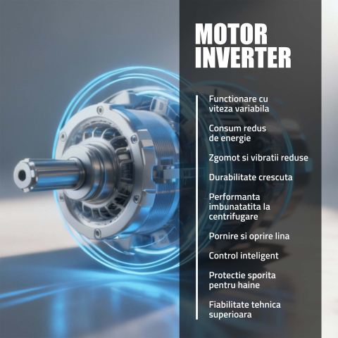 Masini de spalat rufe - MASINA DE SPALAT RUFE SAMUS WSEDI7148, 7 KG, MOTOR INVERTER, DISPLAY LED, 16 PROGRAME, 1400 ROTATII, CLASA ENERGETICA A – 10%, REINCARCARE CU RUFE IN TIMPUL SPALARII, ALB