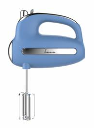 MIXER DE MÂNĂ FRAM FHM-3005BL, 300W, 5 VITEZE + TURBO, TELURI ȘI CÂRLIGE DIN INOX, INSERȚII CROMATE, ALBASTRU [2]