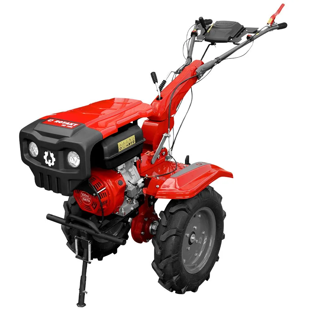 Motosape si motocultoare - Motocultor pe benzina Rotakt RO10R, 10CP, 2+1 viteze,301 cmc, latime de lucru 56-105 cm, freze segmentabile cu 4 tronsoane de cutite cu discuri laterale,roti mari 5.00-12,negru-rosu