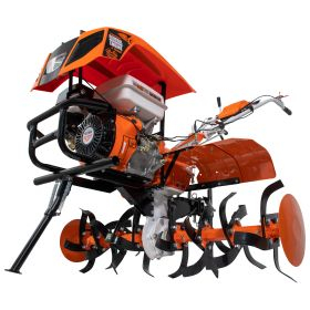 Motocultor pe benzina Ruris 915K + roti cauciuc 5.00-12+rarita+set contragreutati 20kg 15 CP, portocaliu [4]