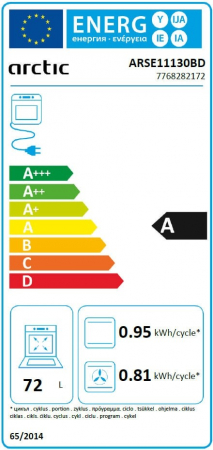Pachet Cuptor incorporabil Arctic ARSE11130BD, 71 l, Electric, 6 functii, AquaDropClean, Grill, Timer, Clasa A + Plita incorporabila, Gaz, 4 Arzatoare, Aprindere electrica, Wok, 60 cm, Negru [3]