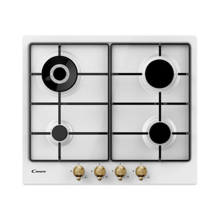 Incorporabile - Plita incorporabila Candy CHW6BR4WGTWA, Gaz, 4 Arzatoare, Siguranta arzatoare, Alb