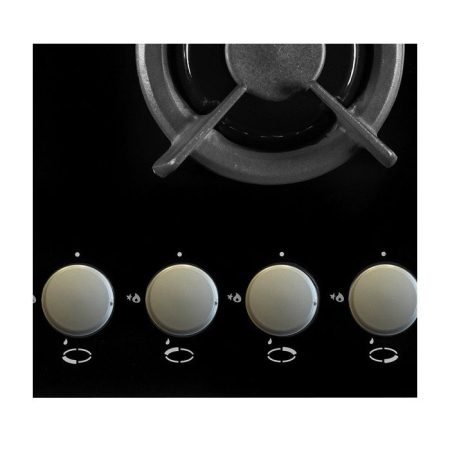 Incorporabile - Plita incorporabila Hansa BHGI63112035, Gaz, 4 arzatoare, Aprindere electrica, 60 cm, Sticla neagra