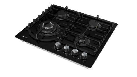Plita incorporabila Heinner HBH-M447IWFGBK, Gaz, 4 arzatoare, Gratar fonta, Wok, Aprindere electrica, Dispozitiv de siguranta, 60 cm, Sticla neagra [2]