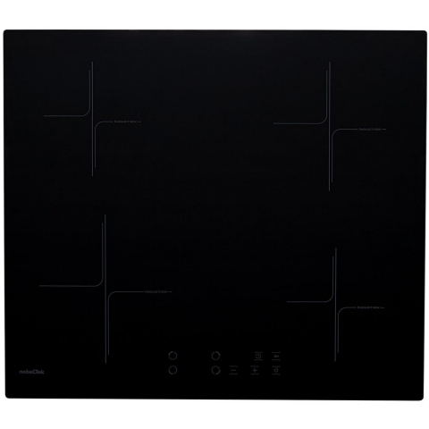 Plite electrice incorporabile - Plita inductie incorporabila NobelTek NHI-85604B, 60 cm, control touch, 4 arzatoare, detectare vase de gatit, timer, 9 trepte de putere, indicator caldura reziduala, child lock, Negru