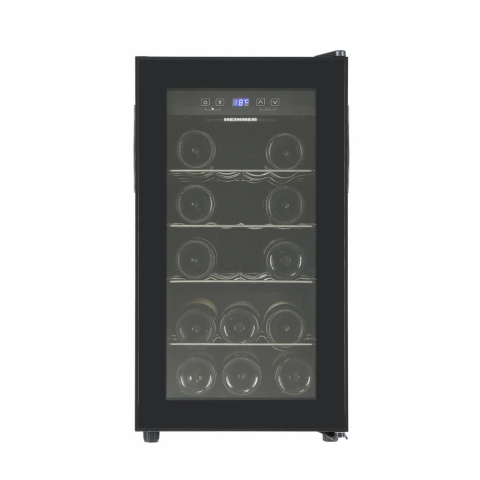 Racitor de vinuri - RACITOR DE VINURI HEINNER HRV-A52DRM18, 55 L, CLASA G, 18 STICLE 750 ML, DISPLAY LED, 4 RAFTURI LEMN, H 67 CM, NEGRU