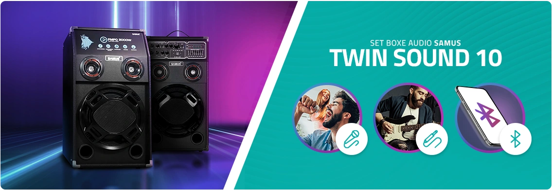 Boxe portabile - SET BOXE AUDIO SAMUS TWIN SOUND 10 - 2000 W