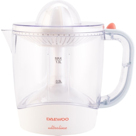 Storcatoare - Storcator de citrice Daewoo UltraLine DJ20U, 40 W, capacitate 1 litru, 2 conuri stoarcere, 2 filtre ajustabile, Alb