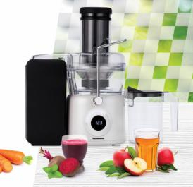 STORCĂTOR DE FRUCTE HEINNER PEARLWHITE HSF-K1000DCWP, 1000W, MOTOR DC, VITEZĂ VARIABILĂ, RECIPIENT PULPĂ 1 L, FILTRU INOX, TUB LARG ALIMENTARE 84MM, ALB PERLAT [2]