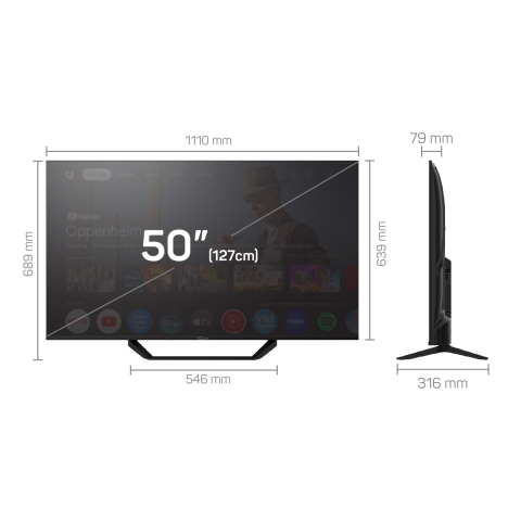 Televizor - TELEVIZOR TESLA LED 50E655BUS, 127 CM, SMART GOOGLE TV, 4K, ULTRA HD, CLASA E