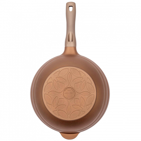 Tigaie wok Neoklein WOK30-Gold, diametru 28 cm, aluminiu turnat, invelis anti-aderent, Auriu [2]