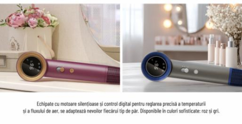 Ingrijire personala - USCĂTOR DE PĂR HEINNER HHD-H17DBLDC-PP, 1700 W, DISPLAY, 3 TREPTE PUTERE, 4 SETĂRI DE TEMPERATURĂ, TEHNOLOGIE HEAT BALANCE, MOV