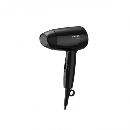 Uscatoare de par - Uscator de par Philips EssentialCare BHC010/10, 1200 W, 3 setari temperatura, maner pliant, Negru