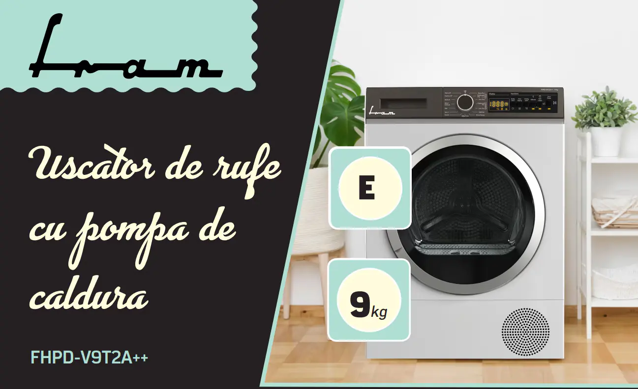 Uscatoare de rufe - USCATOR DE RUFE CU POMPA DE CALDURA HEINNER FHPD-V9T2A++