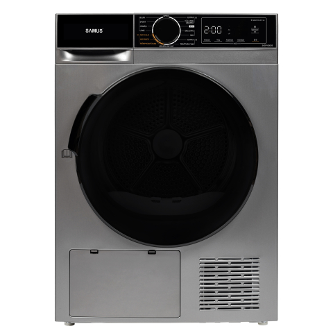 Electrocasnice & Climatizare - USCĂTOR DE RUFE CU POMPĂ DE CĂLDURĂ SAMUS SADP-836DS, 8 KG, 15 PROGRAME, IGIENIZARE UV, PORNIRE ÎNTÂRZIATĂ, CLASĂ D, GRI ÎNCHIS