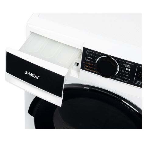 USCĂTOR RUFE AUTOMAT SAMUS SADP-835, POMPĂ DE CĂLDURĂ, 8 KG, CLASĂ D, LĂȚIME 60 CM, ANTISIFONARE, IGIENIZARE UV, BLOCARE ACCES COPII, PORNIRE ÎNTÂRZIATĂ, ALB [2]