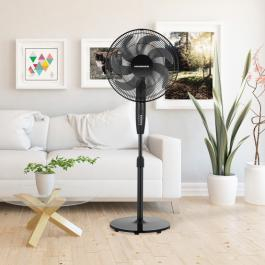 VENTILATOR CU PICIOR HEINNER HSF-M750D-BK, 50W, 7 PALETE, TIMER 7H, CONTROL DIGITAL, TELECOMANDĂ, FUNCȚIE OSCILAȚIE 85°, 3 TREPTE DE VITEZĂ, 3 MODURI (NATURAL, NOAPTE, NORMAL), ÎNĂLȚIME AJUSTABILĂ, ÎN [2]