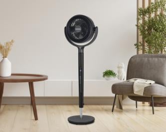 Ventilatoare - VENTILATOR CU PICIOR HEINNER HSF-MAT24DC-GY, 24W, COMPARTIMENT AROMATERAPIE, 5 PALETE, TURBO, 12 TREPTE VITEZĂ, MOTOR DC, TIMER, DISPLAY LED, CONTROL TACTIL, TELECOMANDĂ, 3 MODURI, OSCILARE STÂNGA-DRE