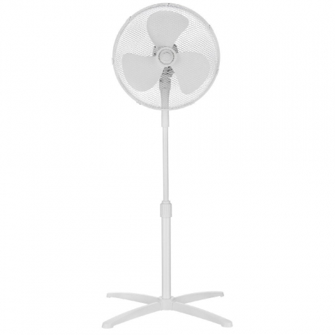Ventilatoare - Ventilator cu picior Midea FS40-21M, 40 W, 3 viteze, Oscilatie comutabila, inclinare reglabila a capului, Alb