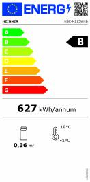 VITRINA FRIGORIFICA HEINNER HSC-M213WHB, 213 L, CLASA B, LUMINA LED, 3 RAFTURI, TERMOSTAT AJUSTABIL, ALB