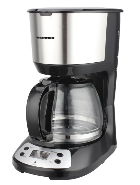 Cafetiera Heinner Silvert Chatt HCM-D750GCSS,digitala, LCD, 1.25L, filtru si portfiltru detasabil, filtru din nailon, functie anti-scurgere, oprire