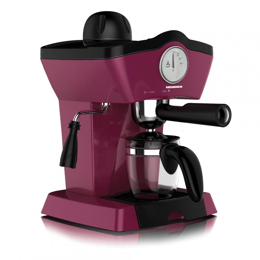 Espressor Heinner CHARM HEM-200BG, putere: 800 W, capacitate rezervor detasabil transparent : 250 ml, presiune pompa: 3.5 bar